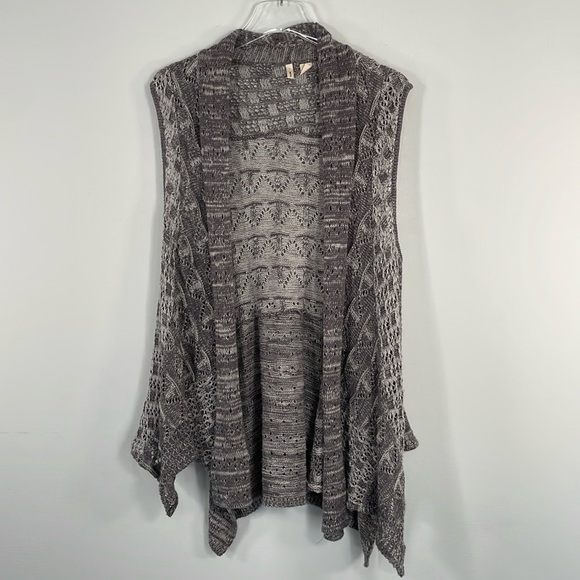 Anthropologie Moth Open Front Sleeveless Crochet Cardigan Sz M/L - Picture 1 of 4